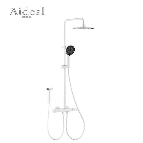 Fashional square long body with push back handle design bath and shower mixer brushed gold exposed wall mounted shower faucet - Image 2