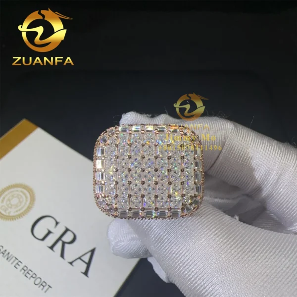 Drop Shipping fashion Style GRA Certificate iced out hip hop vvs Baguette moissanite Diamond 925 sterling silver Ring Men - Image 16